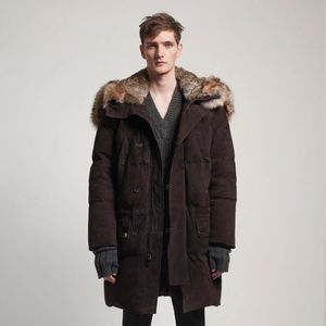 Michael Kors collection suede leather parka